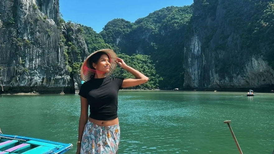 Miss Universe Mauritius 2022 Alexandrine Belle-Etoile explores Ha Long Bay